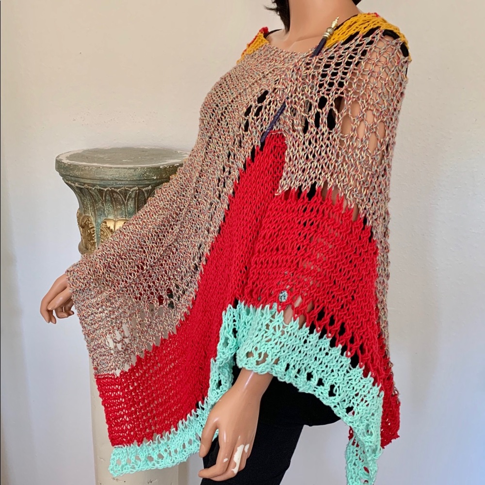 Hands Knits 2 Love Cotton Shawl Rustic Designer